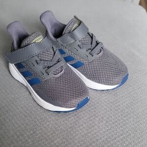 Adidas Kids Gray and Blue Sneakers